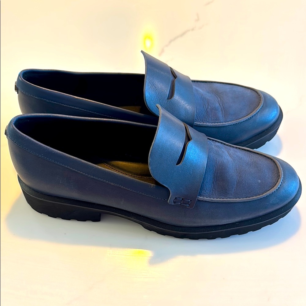 Classy Cole Haan Grand Series Leather Blue Loafers - worn once inside only